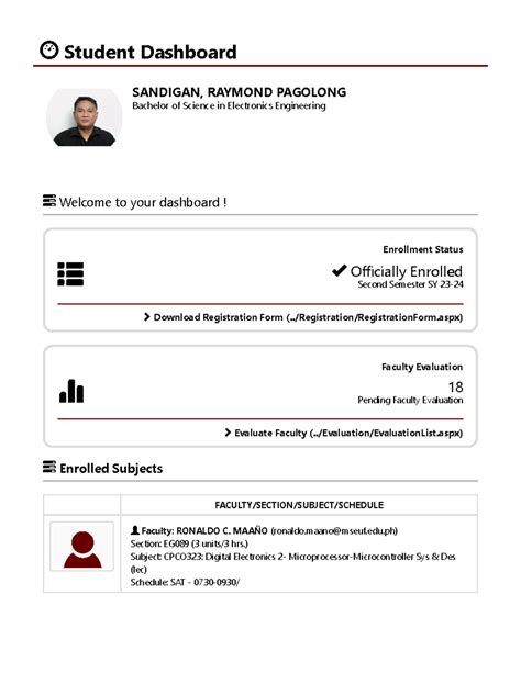 Enverga University Student Information System.